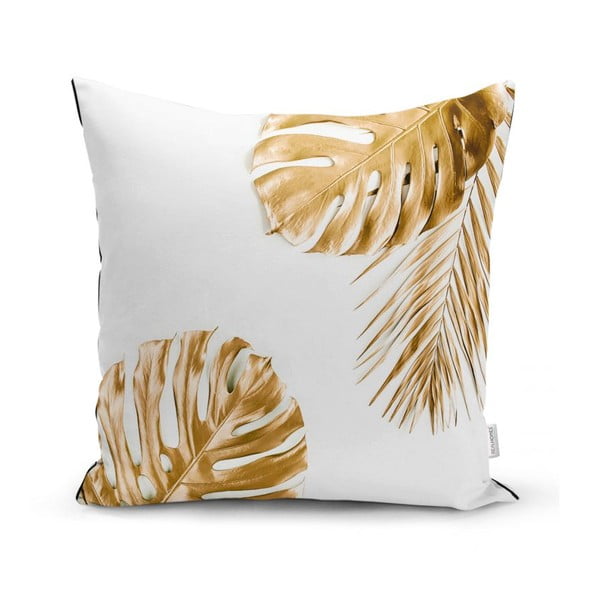Gold Gray Leaves párnahuzat, 45 x 45 cm - Minimalist Cushion Covers
