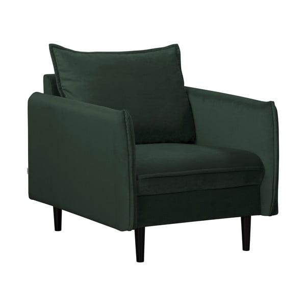 Sötétzöld bársony fotel Juli – Ropez