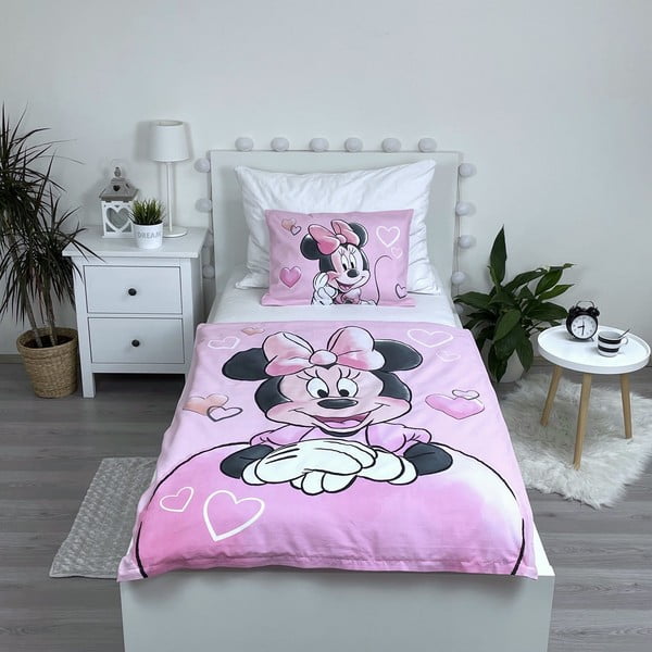 Pamut ágyneműhuzat babaágyhoz 100x135 cm Minnie – Jerry Fabrics-image-1
