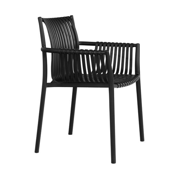 Fekete műanyag kerti szék szett 2 db-os Tulsa – House Nordic-image-3