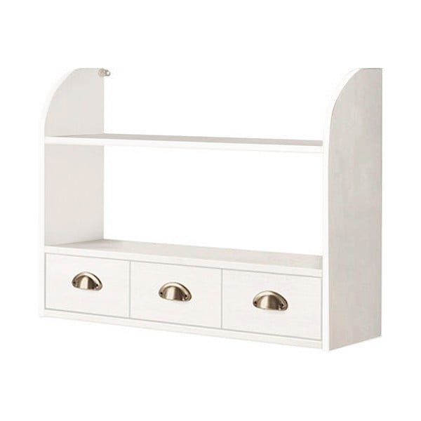 Fehér többszintes borovi fenyő fali polc 75 cm Toscana – Støraa-image-1