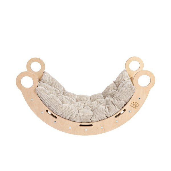 Bézs-natúr színű borovi fenyő hinta 39x75x38 cm Montessori – Meowbaby