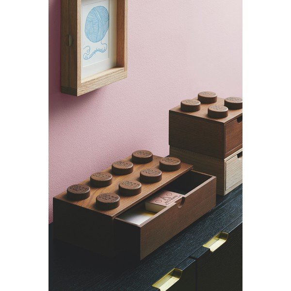 Wood sötét tölgyfa gyerek tárolódoboz - LEGO®-image-1