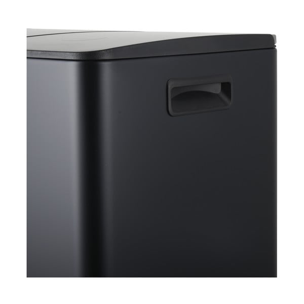 Matt fekete acél szelektív pedálos szemetes 2x20 l   Aliya – Spirella-image-4