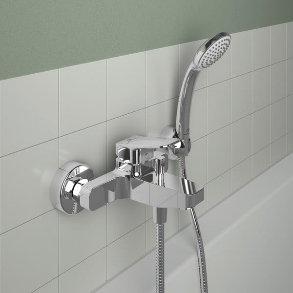 Fényes ezüstszínű csaptelep fürdőkádhoz, fali Ceraplan – Ideal Standard-image-2