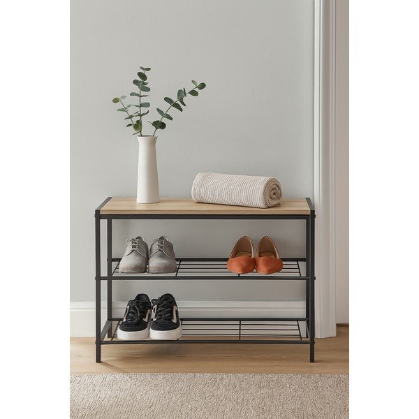 Fekete acél cipőtartó 63x44x30 cm Asten – Bonami Essentials-image-1