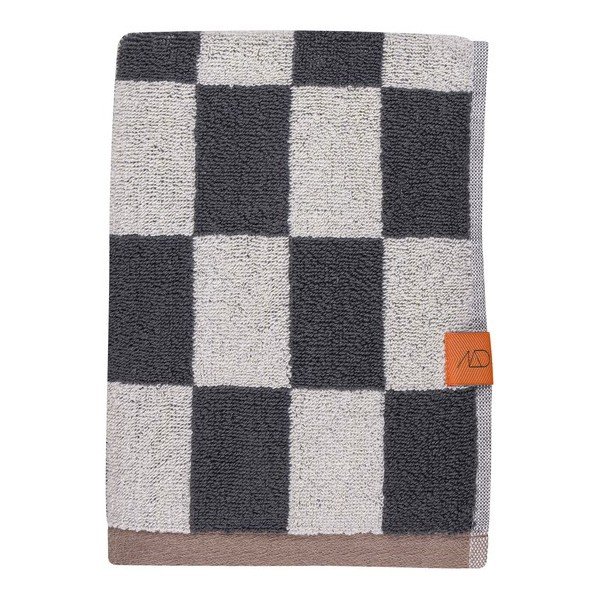 Antracitszürke-bézs frottír bio pamut törölköző szett 2 db-os 40x55 cm Retro – Mette Ditmer Denmark