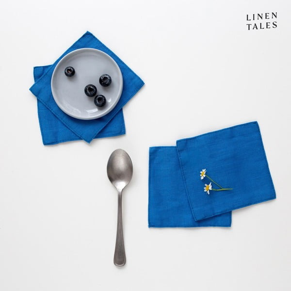 Kék textil poháralátét szett 4 db-os – Linen Tales