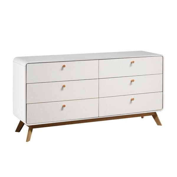 Fehér alacsony komód 150x74 cm Caitlin – Støraa-image-1