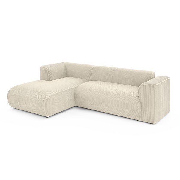 Bézs kordbársony sarokkanapé (bal oldali-heverő résszel) Merid  – Ropez-image-2