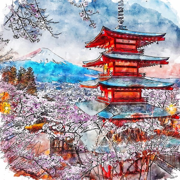 Kép 30x30 cm Chureito Pagoda – Fedkolor