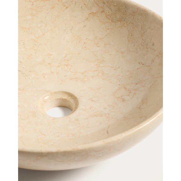 Bézs kő kerek mosdókagyló ø 40 cm Darnen – Kave Home-image-4