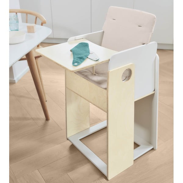 Fehér-natúr színű etetőszék Nuun – Kave Home-image-1