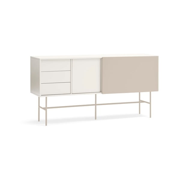 Bézs-krémszínű alacsony komód tolóajtóval 180x91 cm Nube – Teulat-image-2