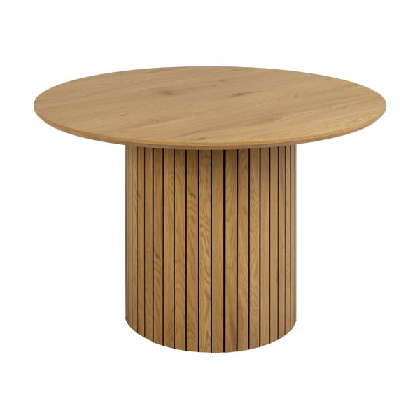 Kerek étkezőasztal tölgyfa dekoros asztallappal ø 120 cm Yale - Actona-image-2