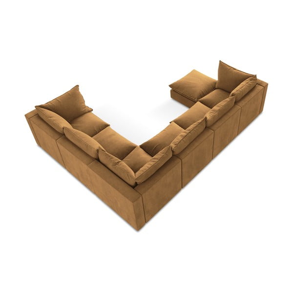 Terrakotta színű sarokkanapé (jobb oldali-U alakú) Manao – Makamii-image-3