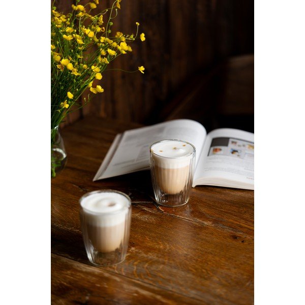 Üveg bögre szett 2 db-os cappucinóhoz 250 ml Livio Duo – Vialli Design-image-1