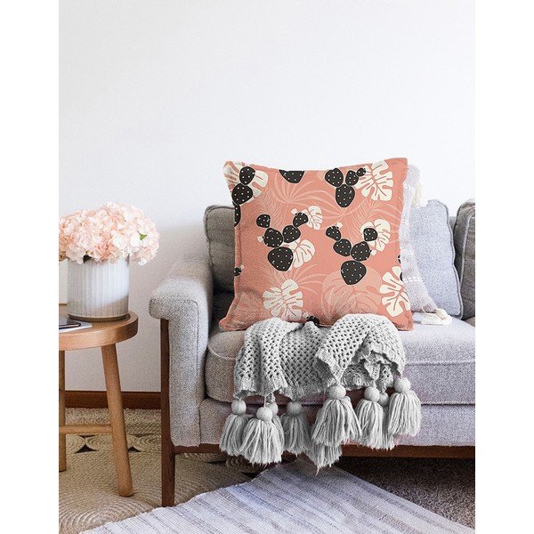 Chenille narancssárga pamut keverék párnahuzat, 55 x 55 cm - Minimalist Cushion Covers-image-2