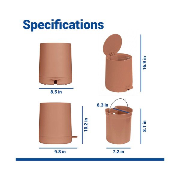 Barna műanyag pedálos szemetes 5 l Fablo – Wenko-image-4