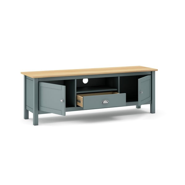 Szürkészöld borovi fenyő TV-állvány 158x53x40 cm Misti – Marckeric-image-4