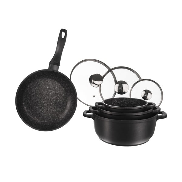 Grande 4 db-os edény szett 3 üvegfedővel - Orion-image-3