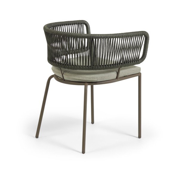 Nadin acélszerkezetű kerti szék zöld húrozással - Kave Home-image-3