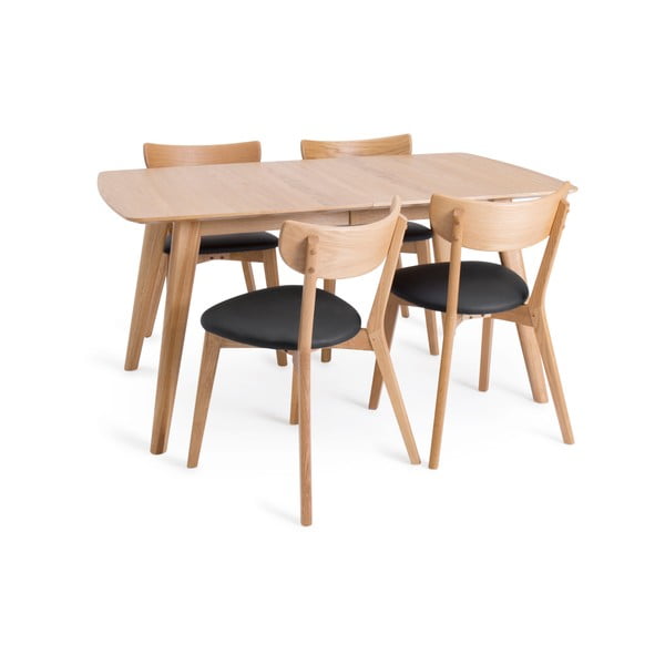 Bővíthető étkezőasztal tölgyfa dekorral 90x150 cm Rho – Unique Furniture-image-4