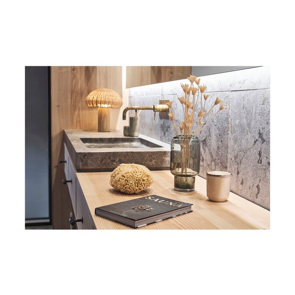 Natúr színű LED asztali lámpa rattan búrával (magasság 32 cm) – Villa Collection-image-3