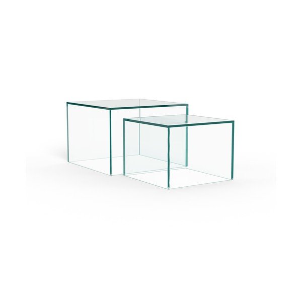 Üveg dohányzóasztal szett 2 db-os 50x50 cm Dice – Actona-image-3