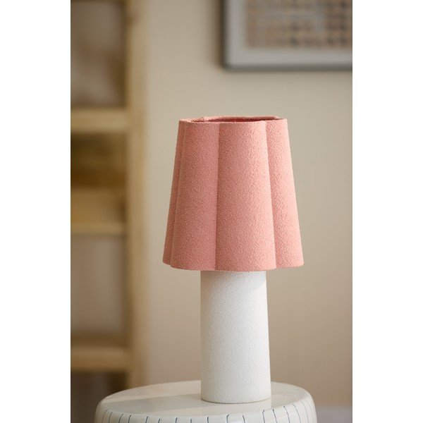 Lazacszínű-krémszínű asztali lámpa textil búrával (magasság 50 cm) Musaby – Light & Living-image-2