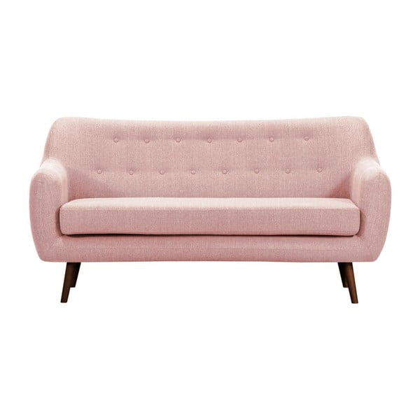 Lila világos rózsaszín kanapé sötét lábakkal, 176 cm - Vivonita