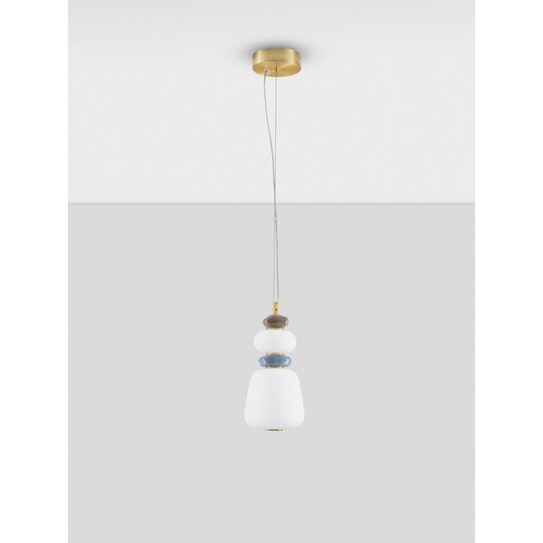 Fehér-aranyszínű fém LED dimmelhető függőlámpa porcelán búrával-üveg búrával ø 17 cm Palo – Nova Luce-image-3