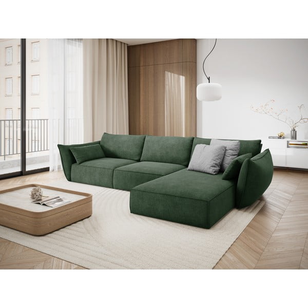 Sötétzöld sarokkanapé (jobb oldali) Vanda – Mazzini Sofas-image-1