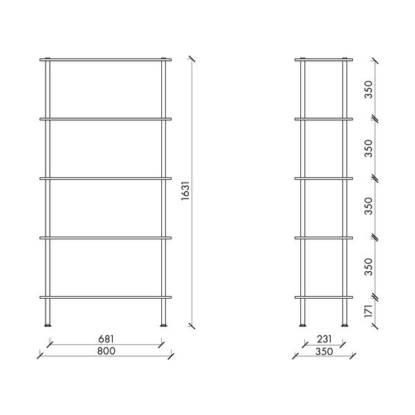 Kék polcos állvány tölgyfa dekorral 80x163x35 cm Teidi – noo.ma-image-4