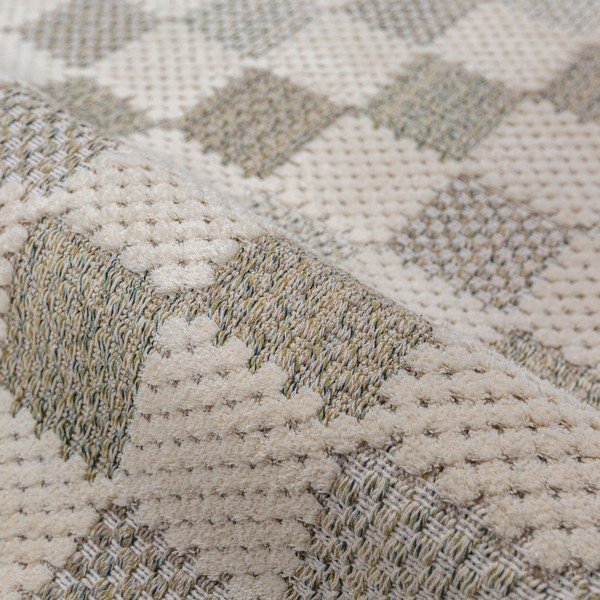 Zöld mosható pamutkeverék futószőnyeg 80x230 cm Muted Checkerboard – Flair Rugs-image-4