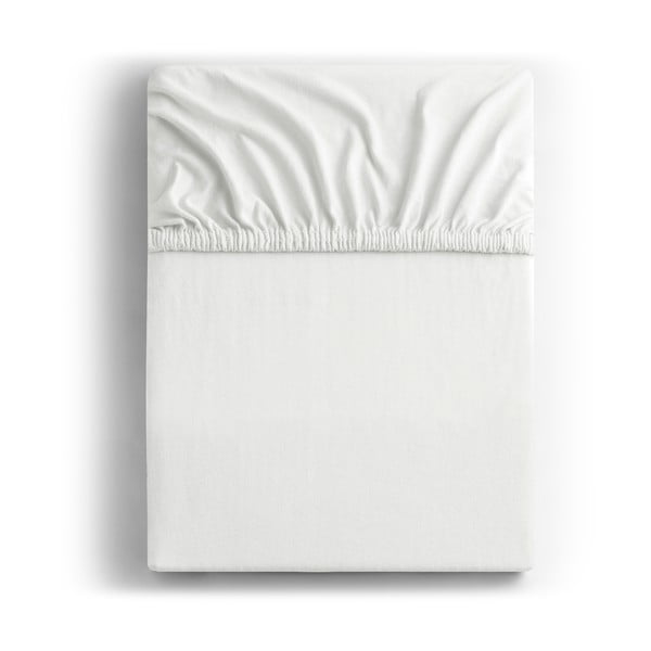 Amber Collection fehér elasztikus lepedő, 200-220 x 200 cm - DecoKing