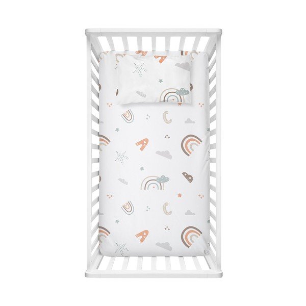 Fehér renforcé pamut gyerek lepedő babaágyhoz 100x150 cm Abc – Mijolnir