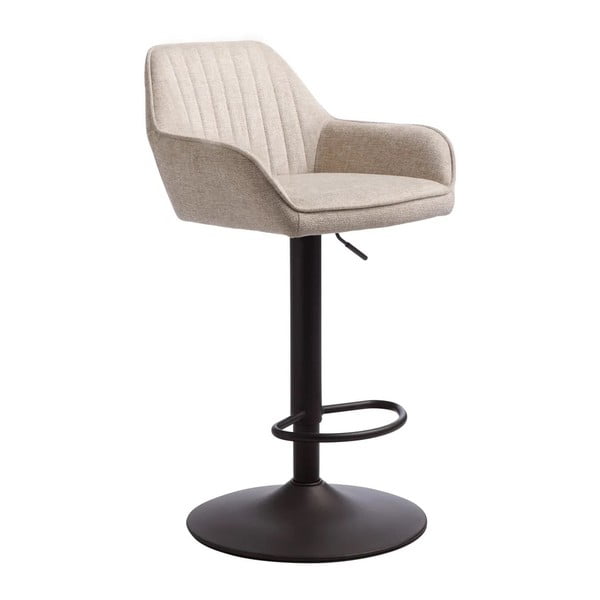 Bézs kárpitozott állítható magasságú-karfás bárszék (ülésmagasság 65 cm) Nolan – Unique Furniture