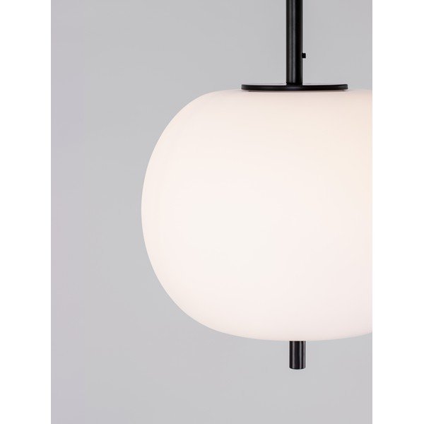 Fehér-fekete üveg függőlámpa ø 30 cm Lato – Nova Luce-image-1