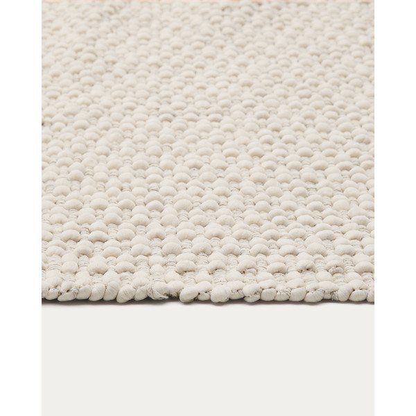 Krémszínű kézi szövésű pamutkeverék futószőnyeg 70x140 cm Mascarell – Kave Home-image-4