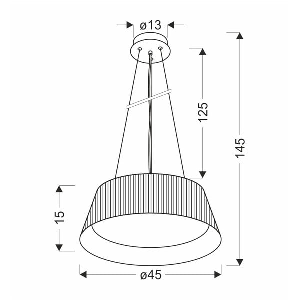 Fekete LED függőlámpa fém búrával ø 45 cm Umbria – Candellux Lighting-image-3