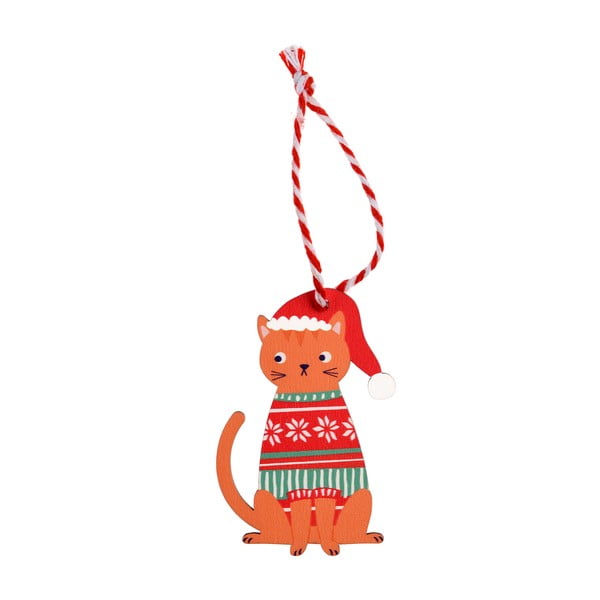 Fa karácsonyfadísz 5 cm Ginger Cat – Rex London