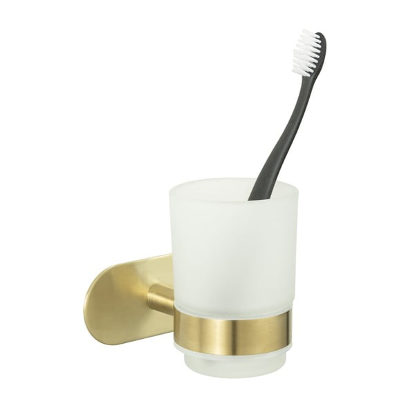 Aranyszínű öntapadós üveg fogkefetartó pohár Orea Gold – Wenko-image-2