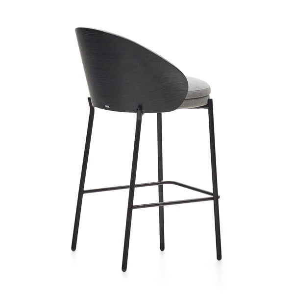 Fekete-szürke bárszék (ülésmagasság 65 cm) Eamy – Kave Home-image-4