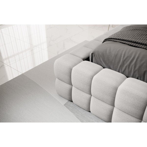 Szürke kárpitozott ágyneműtartós franciaágy ágyráccsal 180x200 cm Dizzle – ELTAP-image-4