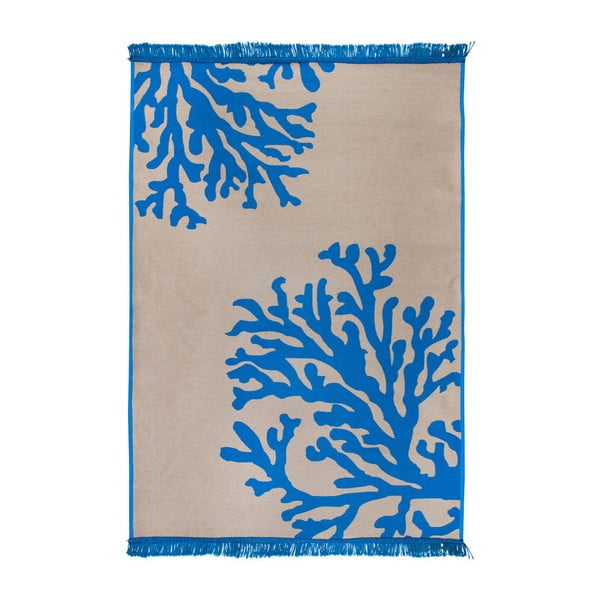 Coral Mundo bézs-kék kétoldalas szőnyeg, 80 x 150 cm