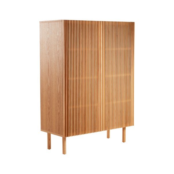 Natúr színű szekrény kábellyukkal kőrisfa dekorral 100x140x45 cm Sion – Jotex