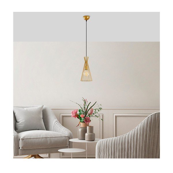 Aranyszínű függőlámpa fém búrával ø 20 cm Mezopotamya – Opviq lights-image-1