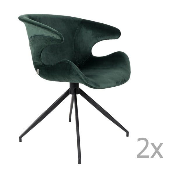 Mia 2 db zöld karfás szék - Zuiver
