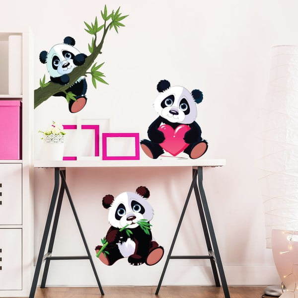 Panda 3 db-os gyerek falmatrica szett - Ambiance-image-1